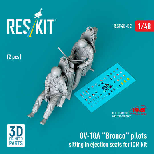 OV-10A Bronco pilots sitting in ejection seats for ICM kit (2 pcs) (3D Printed)