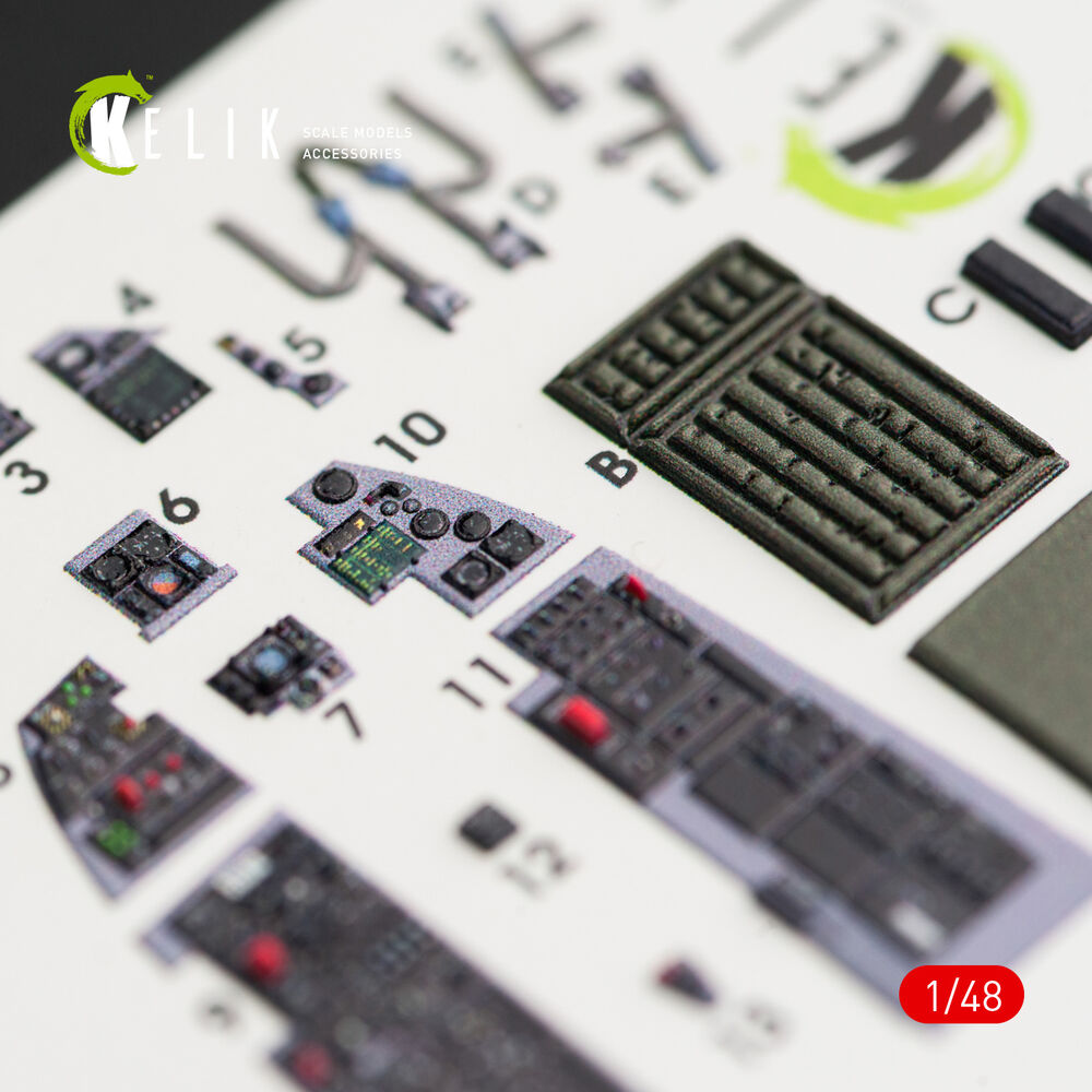 F-16C\N Fighting Falcon interior 3D decals for Tamiya kit
