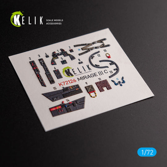 MIRAGE III C - interior 3D decals for Modelsvit kit