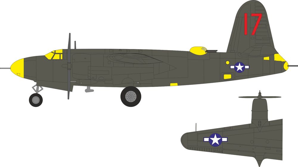 B-26C-45 Marauder US national insignia & tail marking for ICM