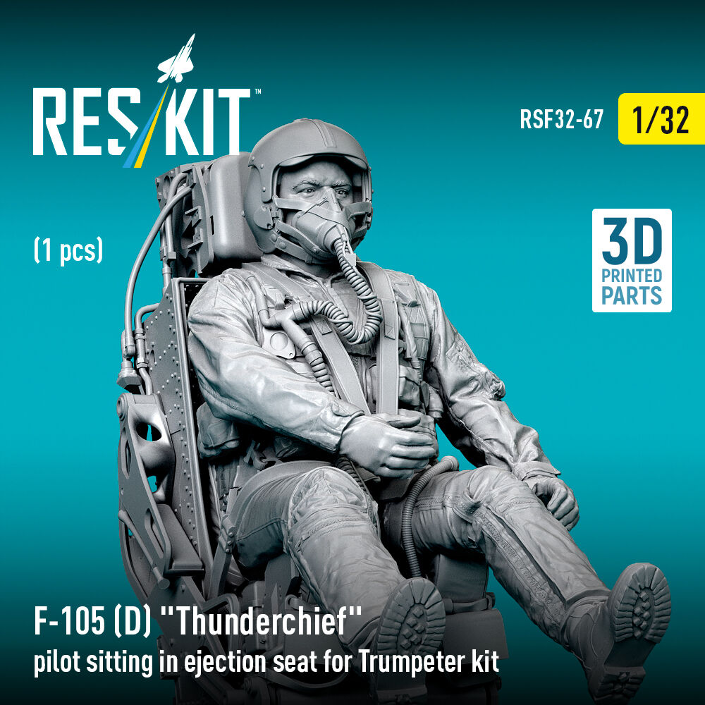 F-105D Thunderchief pilot sitting in ejection seat for Trumpeter kit (1 pcs) (3D Printed)