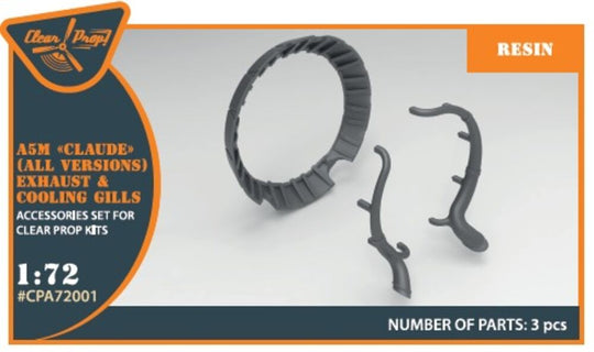 A5M Claude (all versions) resin exhaust & cooling gills for CP kits CP720016/CP72008/CP72009/CP72010