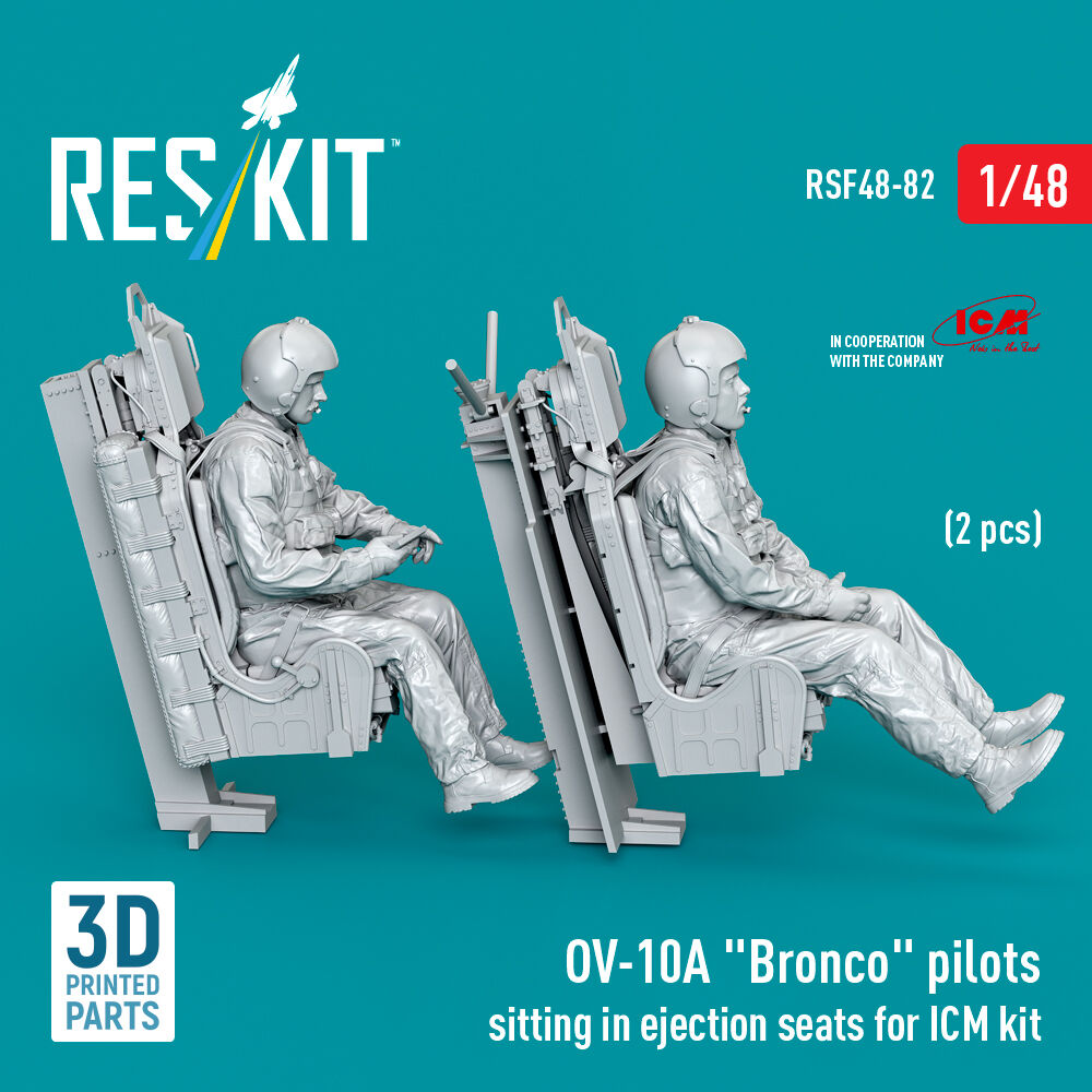 OV-10A Bronco pilots sitting in ejection seats for ICM kit (2 pcs) (3D Printed)