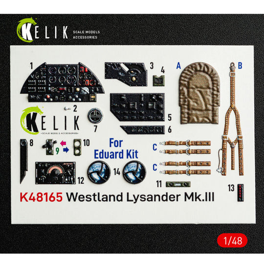 Westland Lysander Mk.III - interior 3D decals for Eduard kit