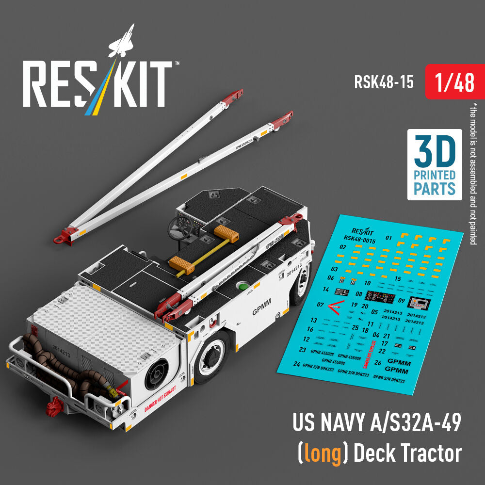 US NAVY A/S32A-49 (long) Deck Tractor (3D Printed model kit)