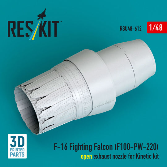 F-16 Fighting Falcon (F100-PW-220) open exhaust nozzle for Kinetic kit (3D Printed)