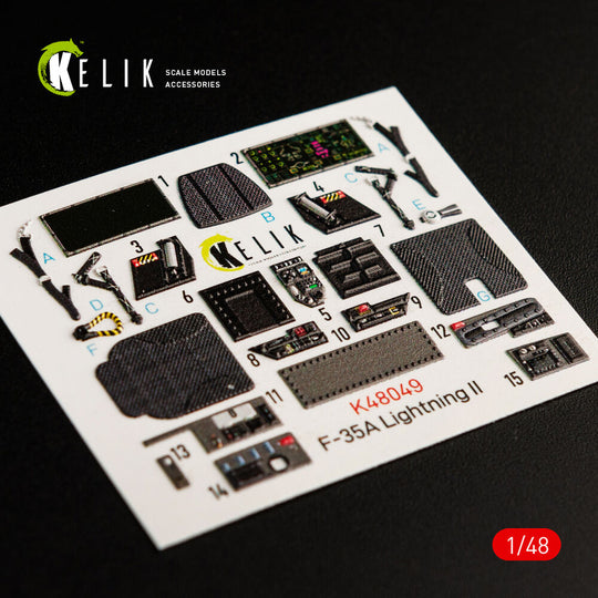 F-35A Lightning II interior 3D decals for Meng kit