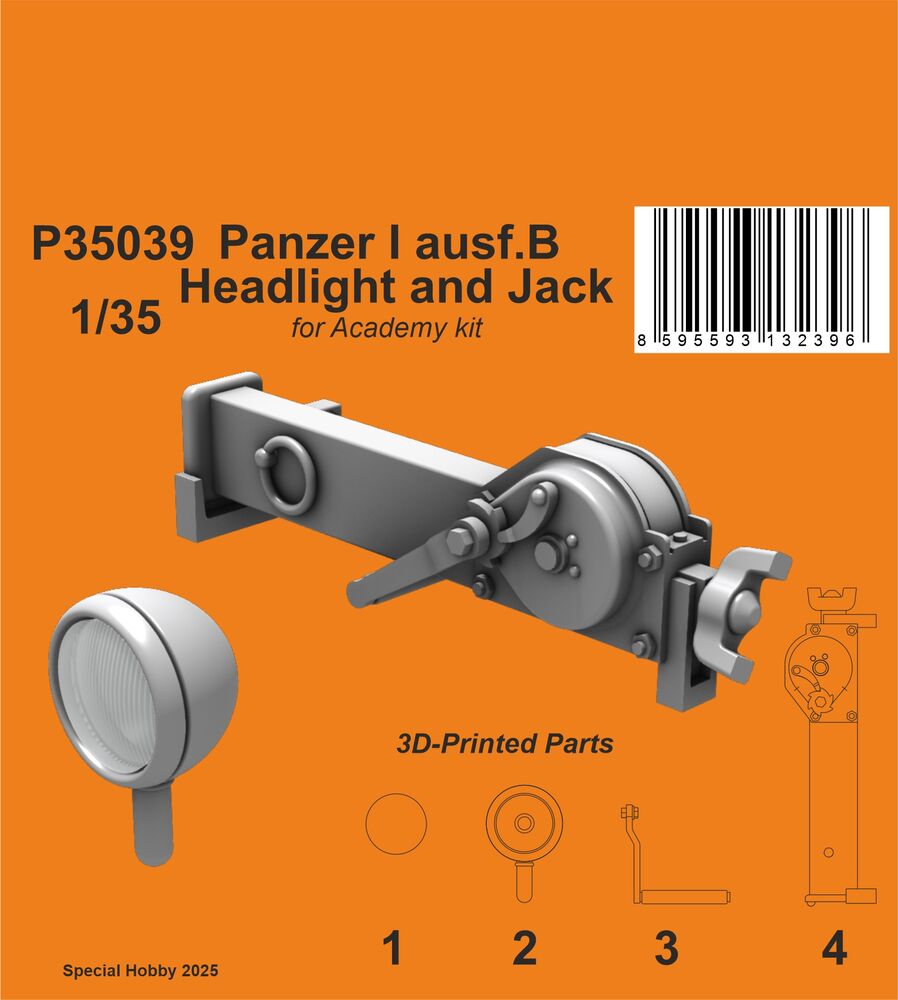 Panzer I ausf.B Headlight and Jack 1/35 / for Academy kit