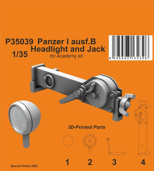Panzer I ausf.B Headlight and Jack 1/35 / for Academy kit