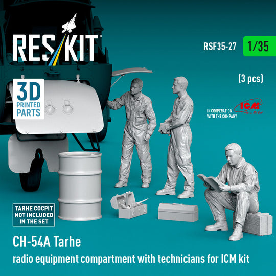 CH-54A Tarhe radio equipment compartment with technicians (3 pcs) (3D Printed) for ICM