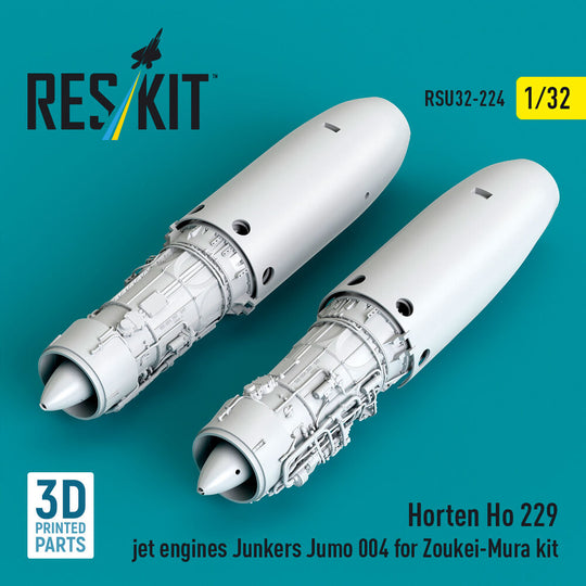 Horten Ho 229 jet engines Junkers Jumo 004 (2 pcs) (3D Printed) for Zoukei-Mura