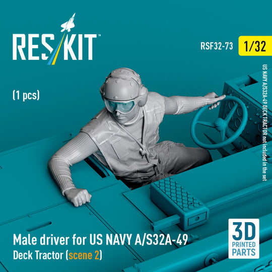 Male driver for US NAVY A/S32A-49 Deck Tractor (scene 2) (1 pcs) (3D Printed)