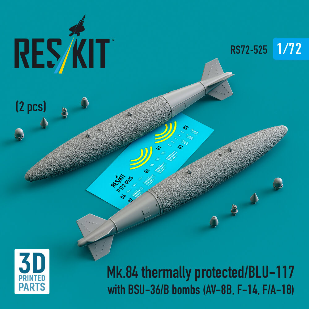 Mk.84 thermally protected/BLU-117 with BSU-36/B bombs (2 pcs) (AV-8B, F-14, F/A-18) (3D Printed)