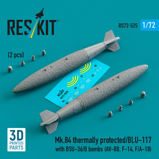 Mk.84 thermally protected/BLU-117 with BSU-36/B bombs (2 pcs) (AV-8B, F-14, F/A-18) (3D Printed)