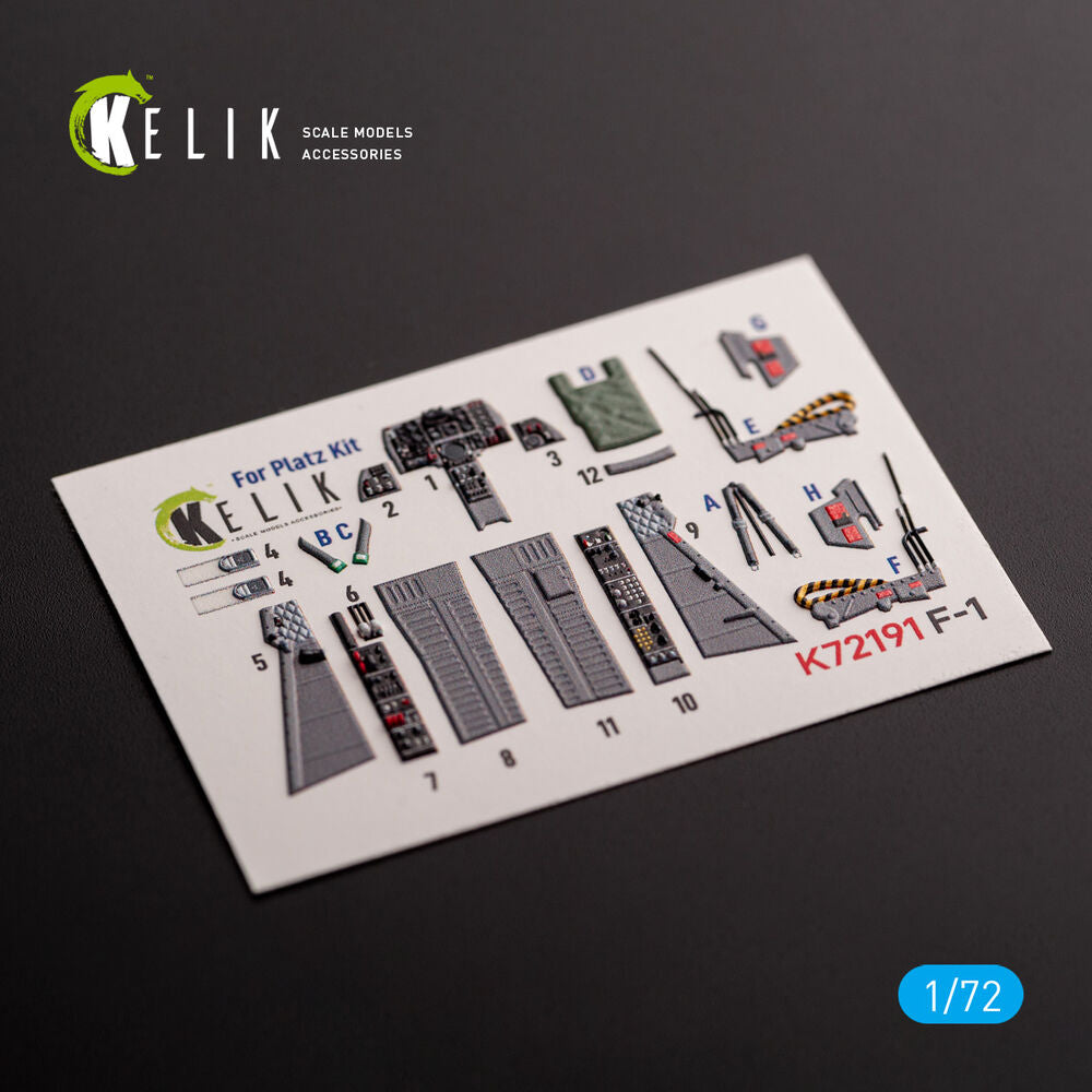 F-1 Support Fighter - interior 3D decals for Platz kit