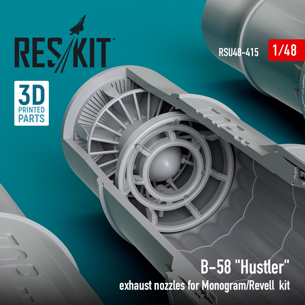 B-58 Hustler exhaust nozzles for Monogram/Revell kit (3D Printed)