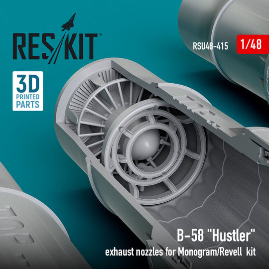 B-58 Hustler exhaust nozzles for Monogram/Revell kit (3D Printed)