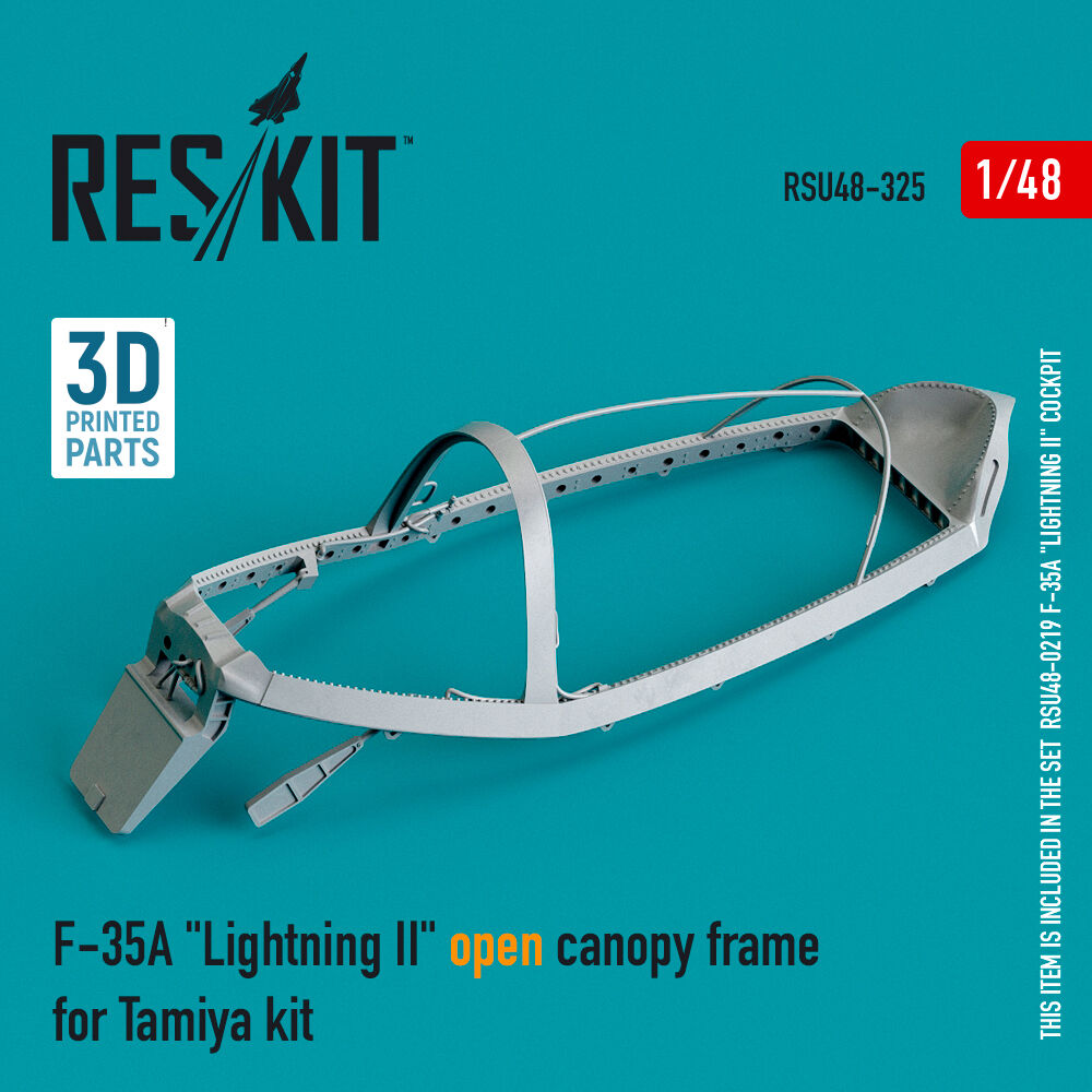 F-35A Lightning II open canopy frame for Tamiya kit (3D Printed)