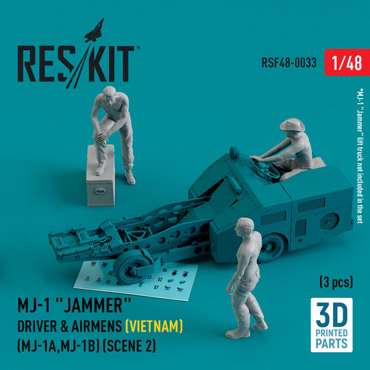 MJ-1 Jammer Driver & airmens (Vietnam) (MJ-1A,MJ-1B) (scene 2) (3 pcs) (3D Printed)