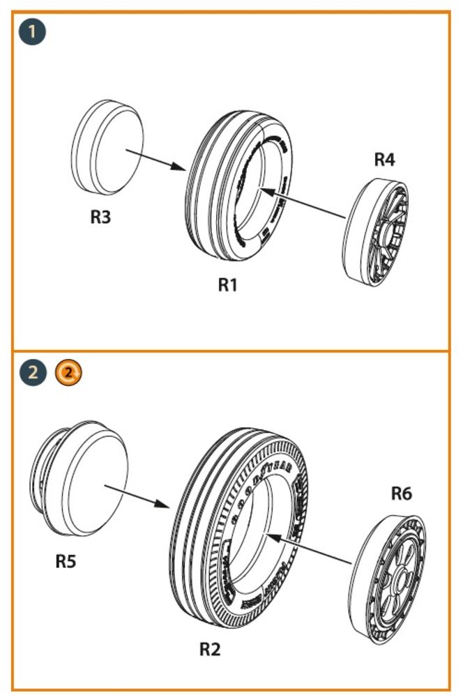 F-86A wheel set type 1 for CP kits