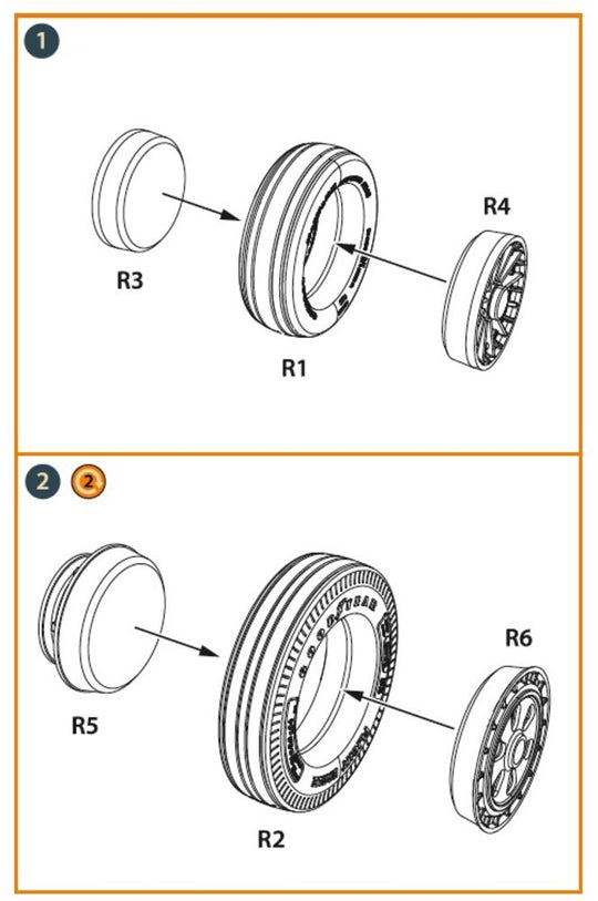 F-86A wheel set type 1 for CP kits