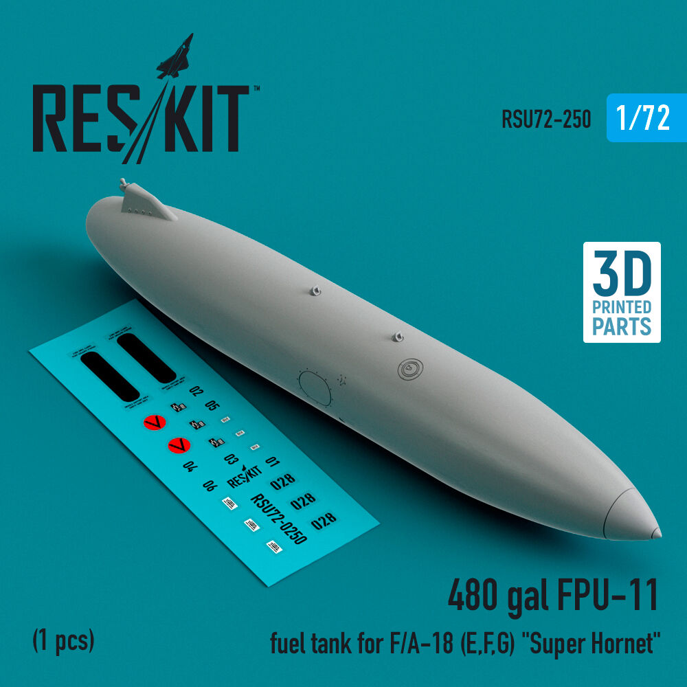 480 gallon FPU-11 fuel tank for F/A-18 (E,F,G) Super Hornet (1 pcs) (3D Printed)