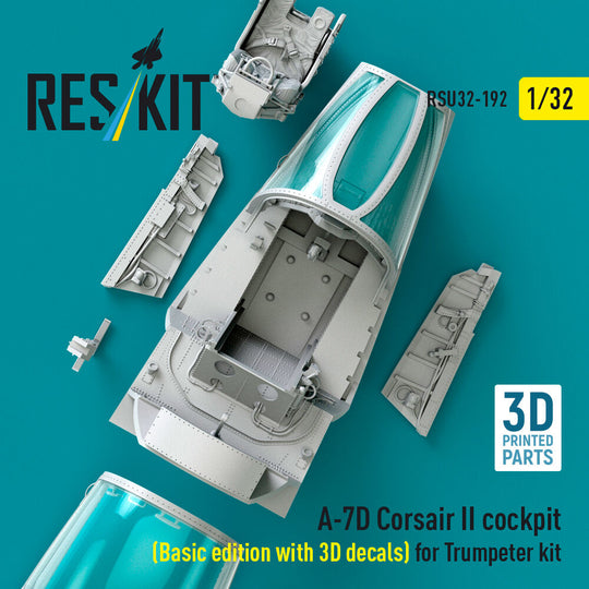 A-7D Corsair II cockpit (Basic edition with 3D decals) for Trumpeter kit (3D Printed)