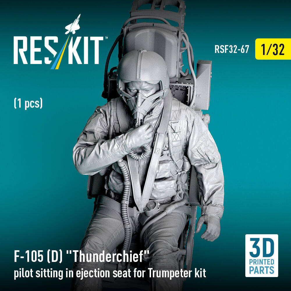 F-105D Thunderchief pilot sitting in ejection seat for Trumpeter kit (1 pcs) (3D Printed)