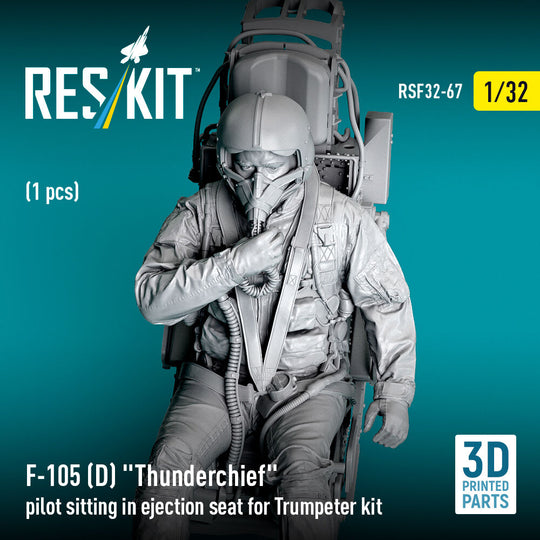 F-105D Thunderchief pilot sitting in ejection seat for Trumpeter kit (1 pcs) (3D Printed)
