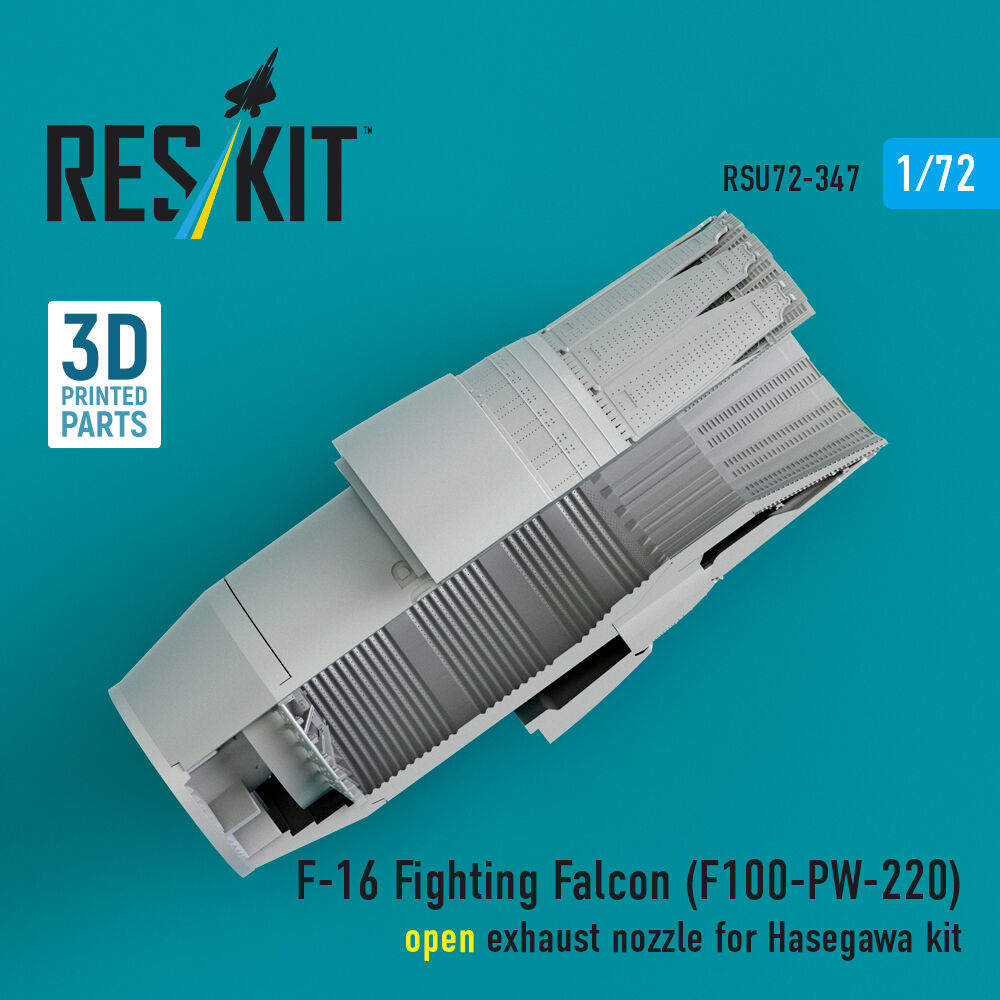 F-16 Fighting Falcon (F100-PW-220) open exhaust nozzle (3D Printed) for Hasegawa