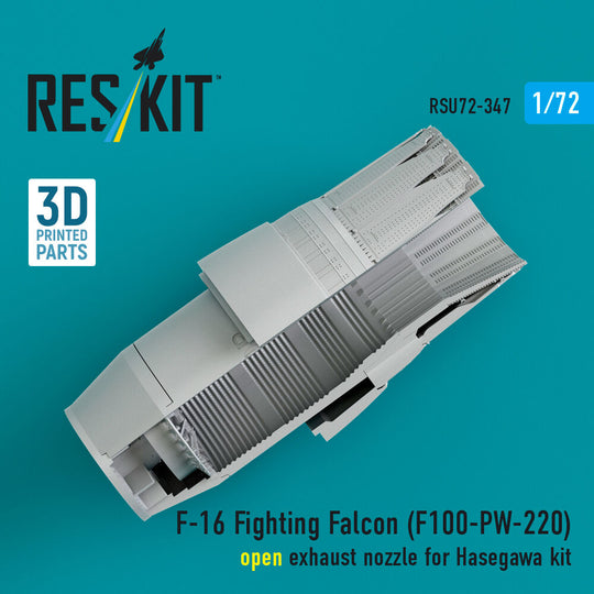 F-16 Fighting Falcon (F100-PW-220) open exhaust nozzle (3D Printed) for Hasegawa