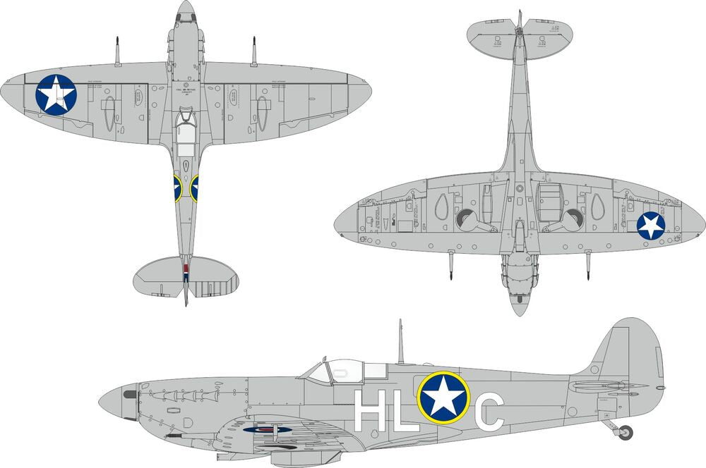 Spitfire Mk.Vb early US national insignia for Kotare
