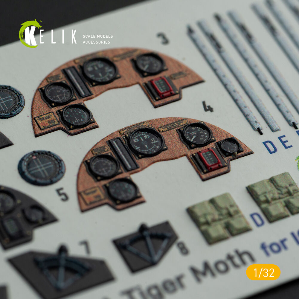 DH.81A Tiger Moth - Interior 3D Decal with 3D printed parts for ICM kit