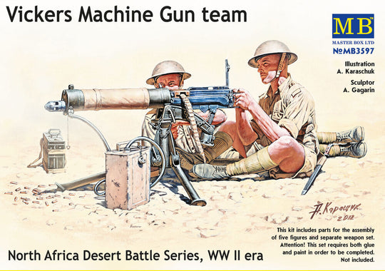 Vickers machine-gun crew, Desert battle
