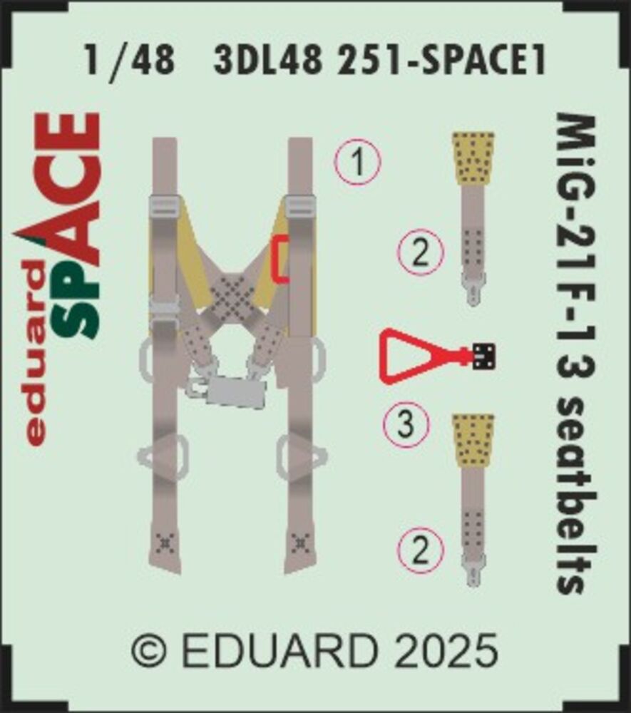 MiG-21F-13 seatbelts SPACE 1/48 for Eduard