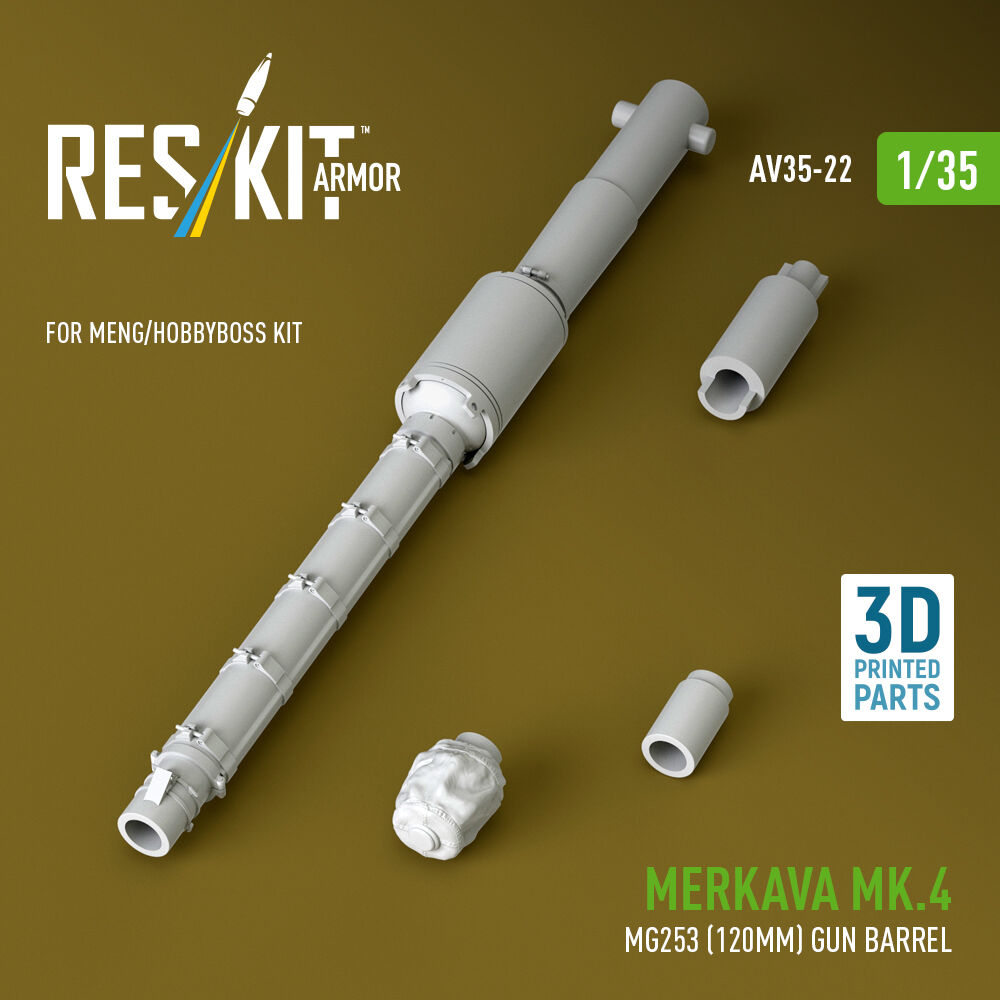 Merkava Mk.4 MG253 (120mm) gun barrel (3D Printed) for Meng / Hobby Boss