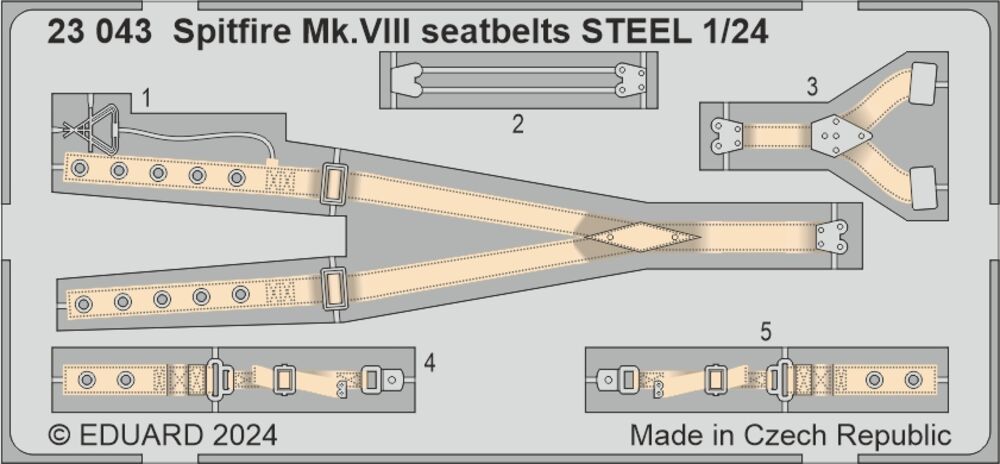Spitfire Mk.VIII seatbelts STEEL  AIRFIX