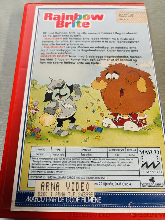 Rainbow Brite: Hjelp Rainbow Brite å redde Regnbuelandet fra den onde Mørken (1984). VHS Big Box.