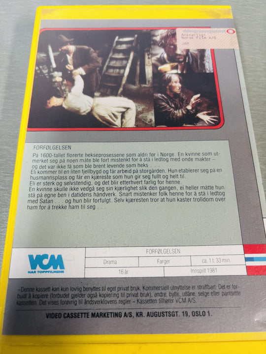 Forfølgelsen (1981). VHS Big Box.