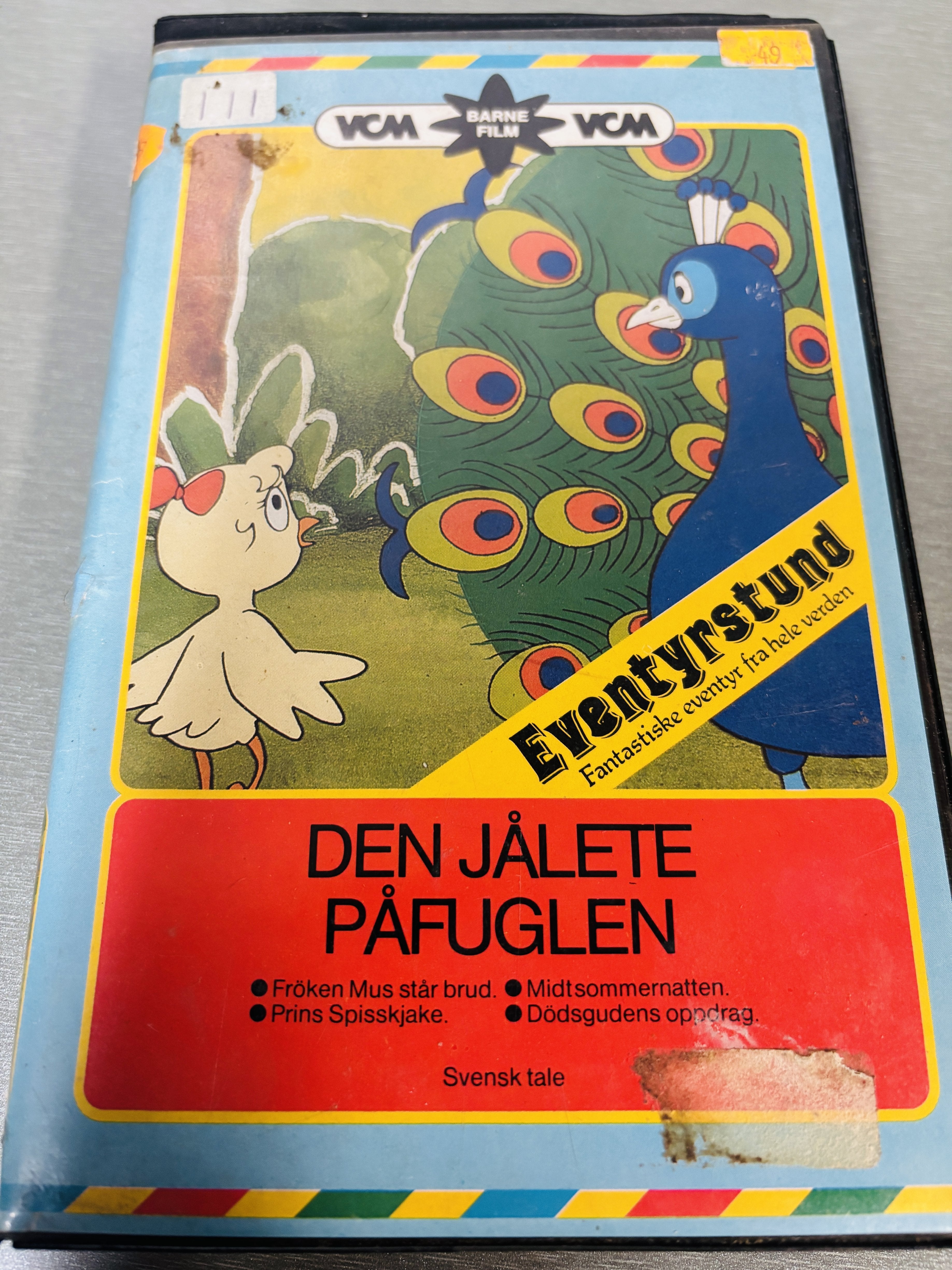 Eventyrstund: Den jålete påfuglen (1983). VHS Big Box.