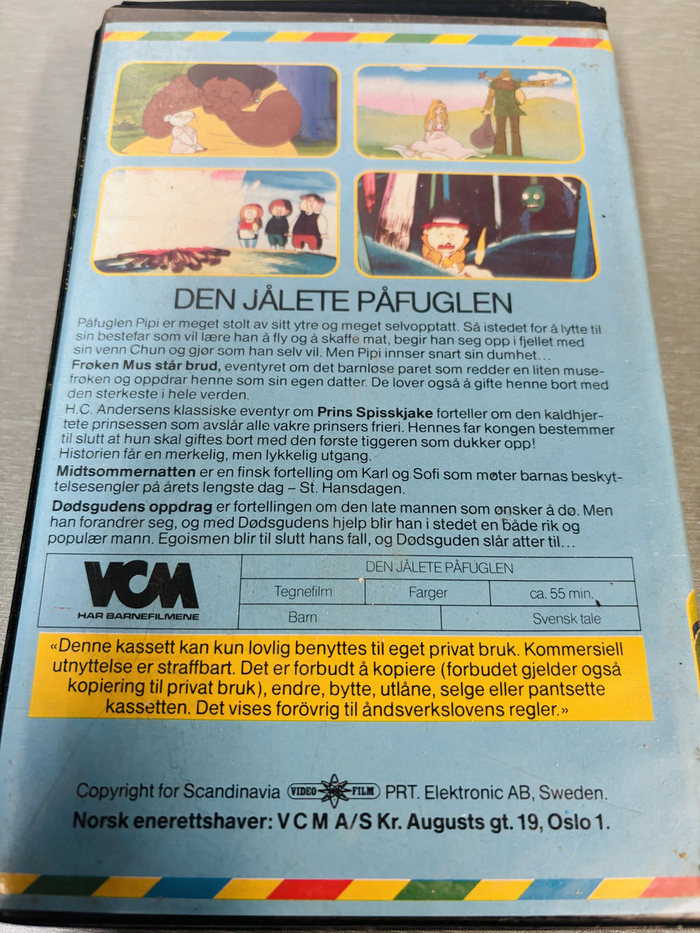 Eventyrstund: Den jålete påfuglen (1983). VHS Big Box.