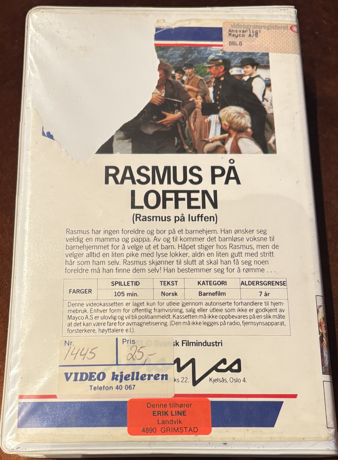 Rasmus på loffen (1981). VHS Big Box.