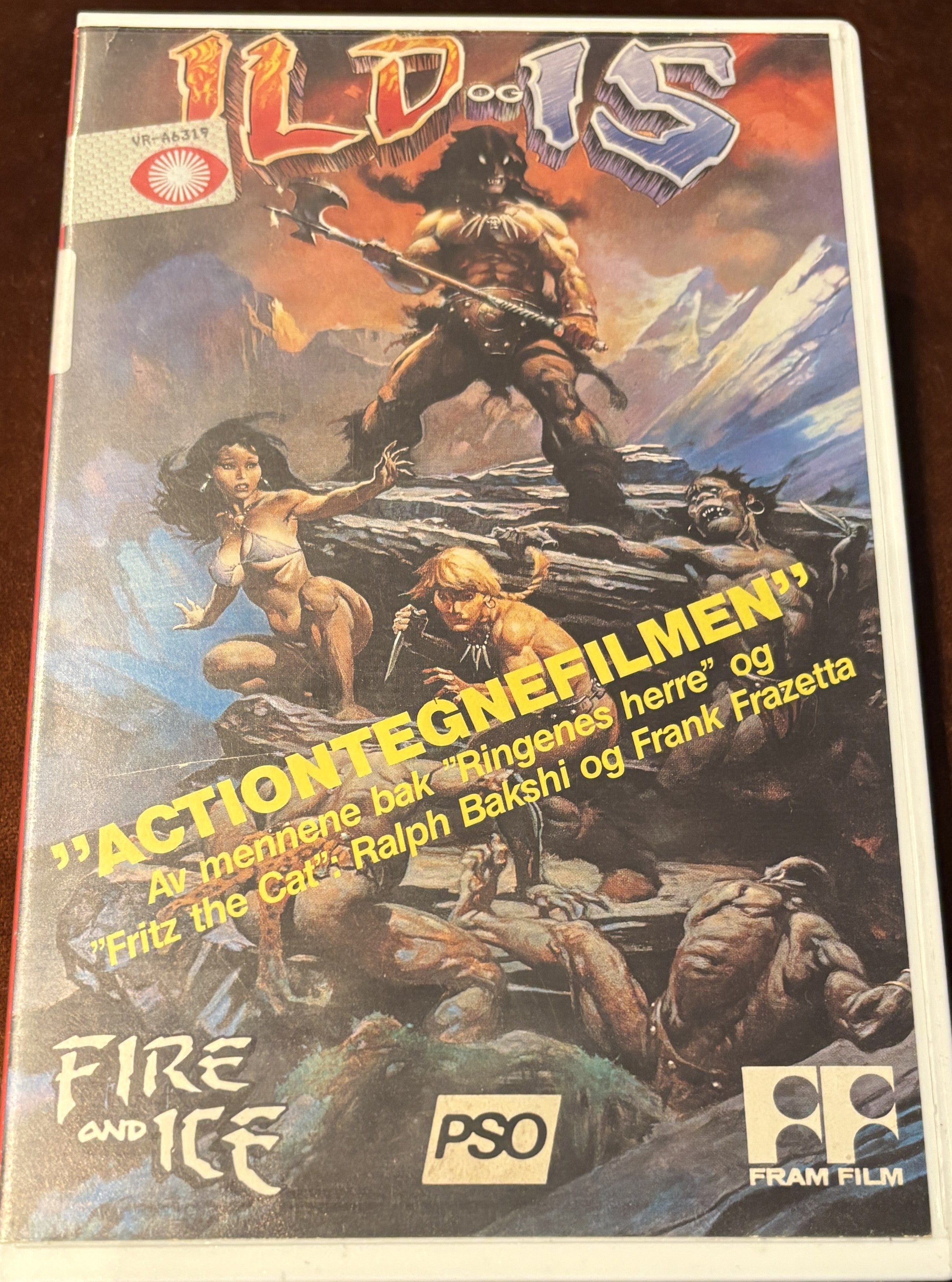 Ild og is / Fire and Ice (1983). VHS Big Box.