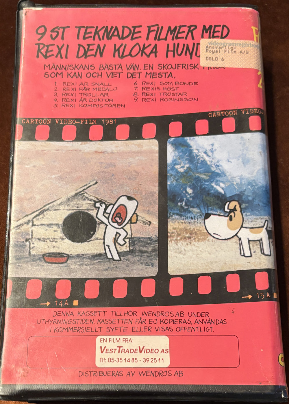 Rexi den kloka hunden (1981). VHS Big Box.