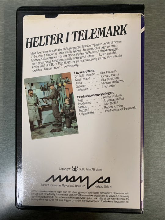 Helter i Telemark / The Heroes of Telemark (1965). VHS Big Box.