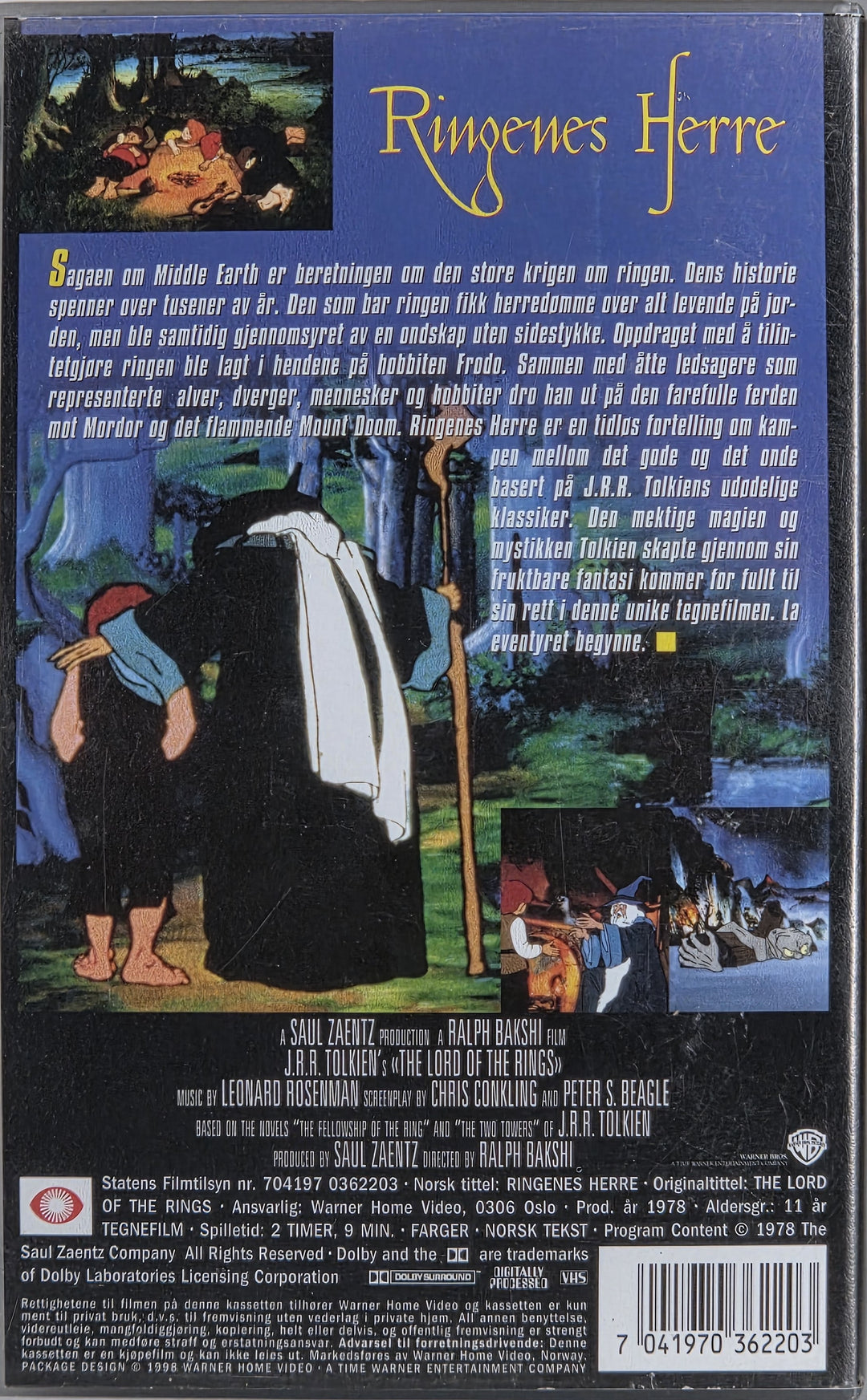 Ringenes Herre (1978). VHS.