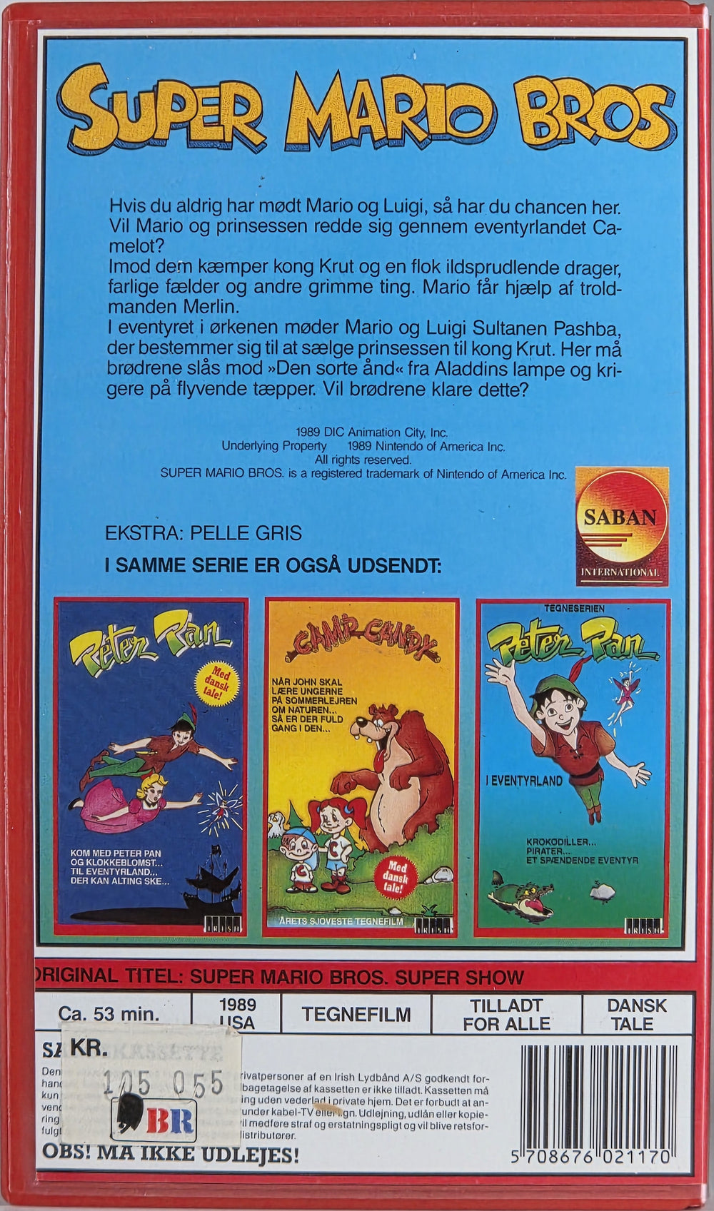 Super Mario Bros. (1989). VHS.