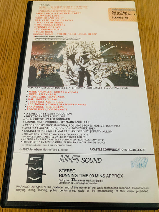 Dire Straits: Alchemy - Live (1984). VHS.