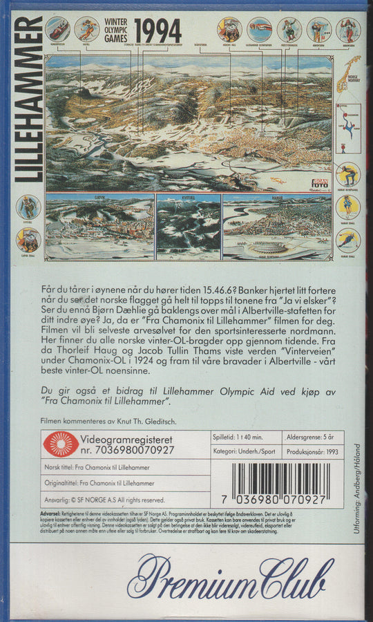 Fra Chamonix til Lillehammer (1994). VHS.
