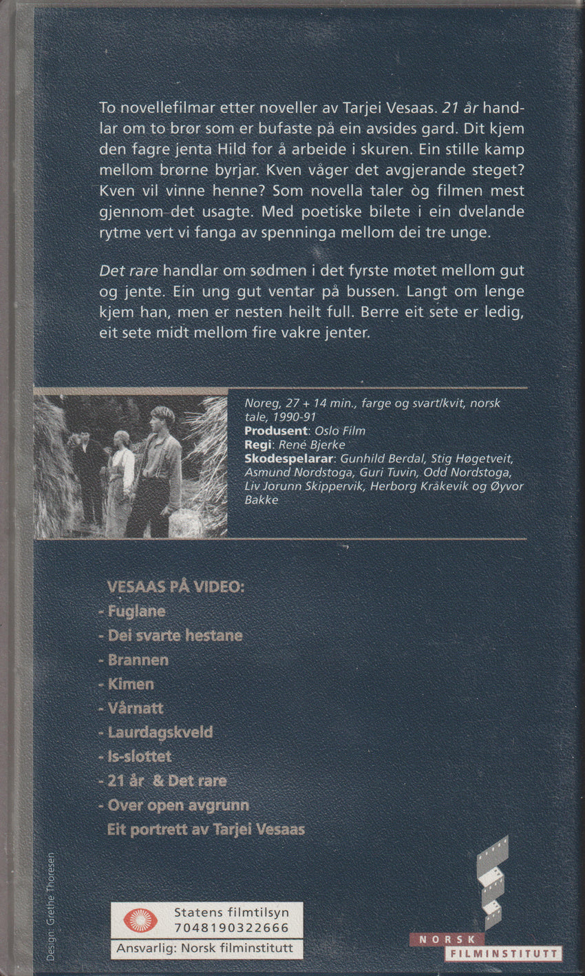 21 år & Det rare (1993). VHS.